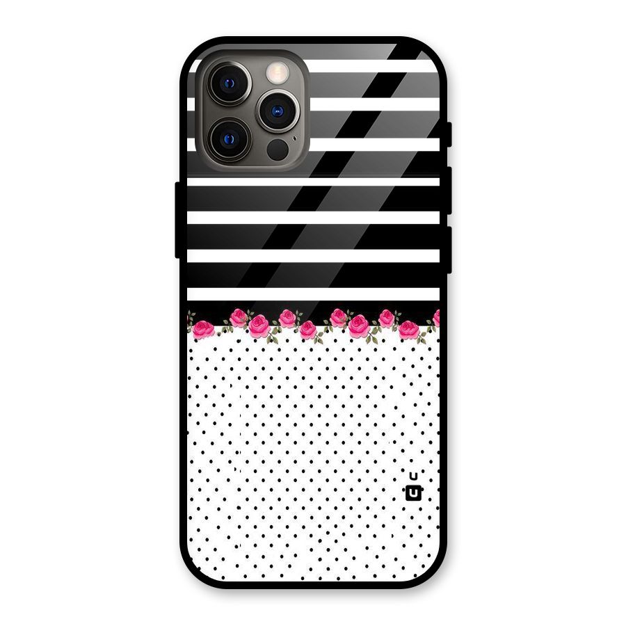 Classic Polka Stripes Glass Back Case for iPhone 12 Pro