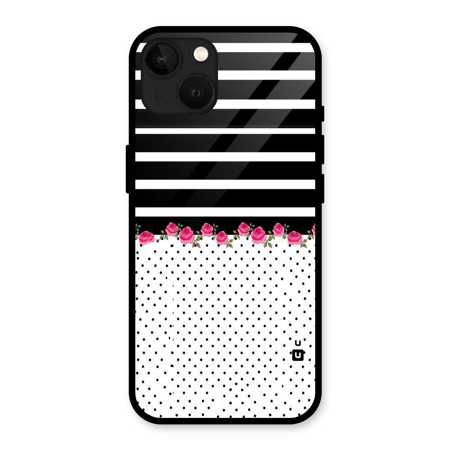 Classic Polka Stripes Glass Back Case for iPhone 13