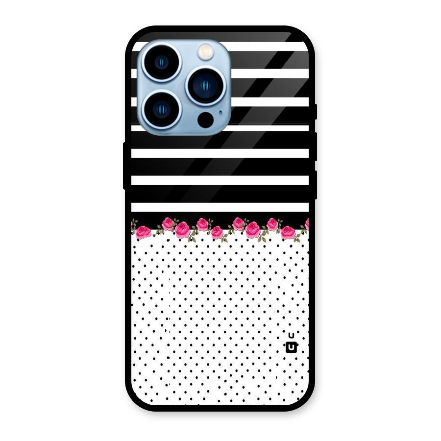 Classic Polka Stripes Glass Back Case for iPhone 13 Pro