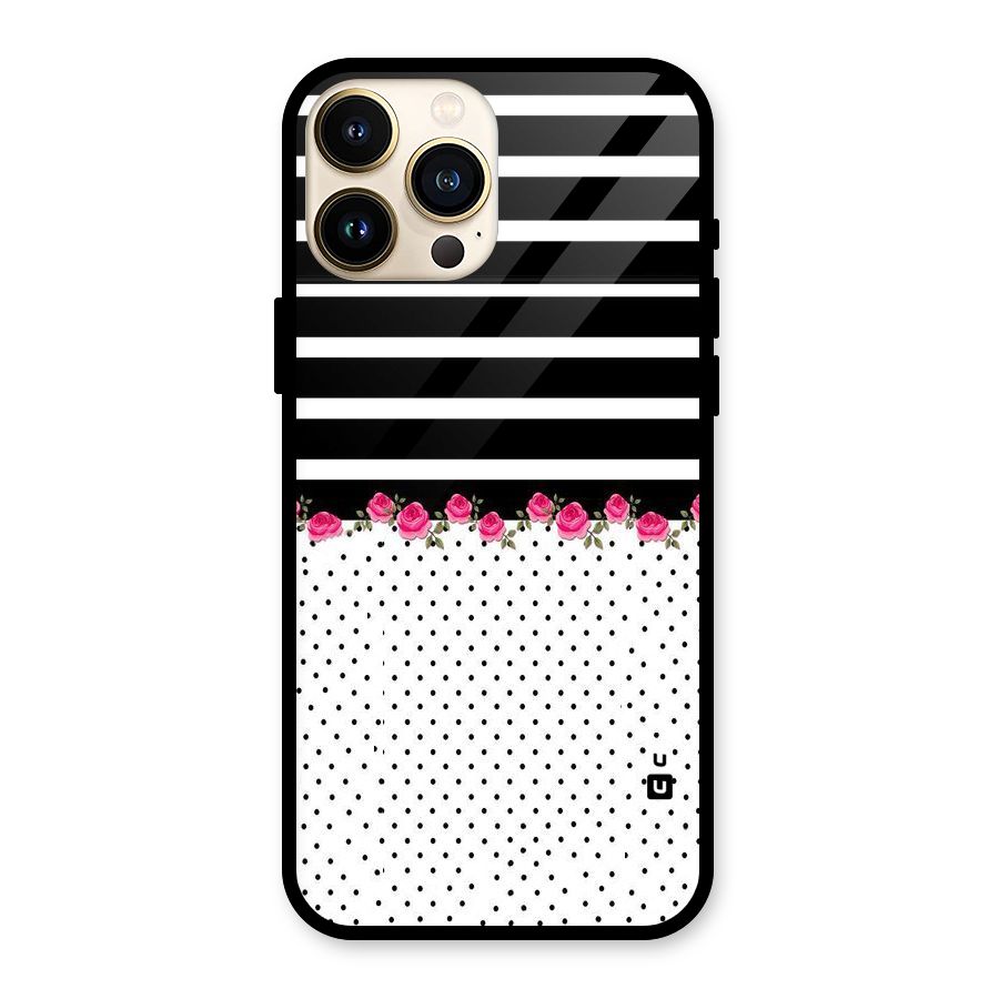 Classic Polka Stripes Glass Back Case for iPhone 13 Pro Max