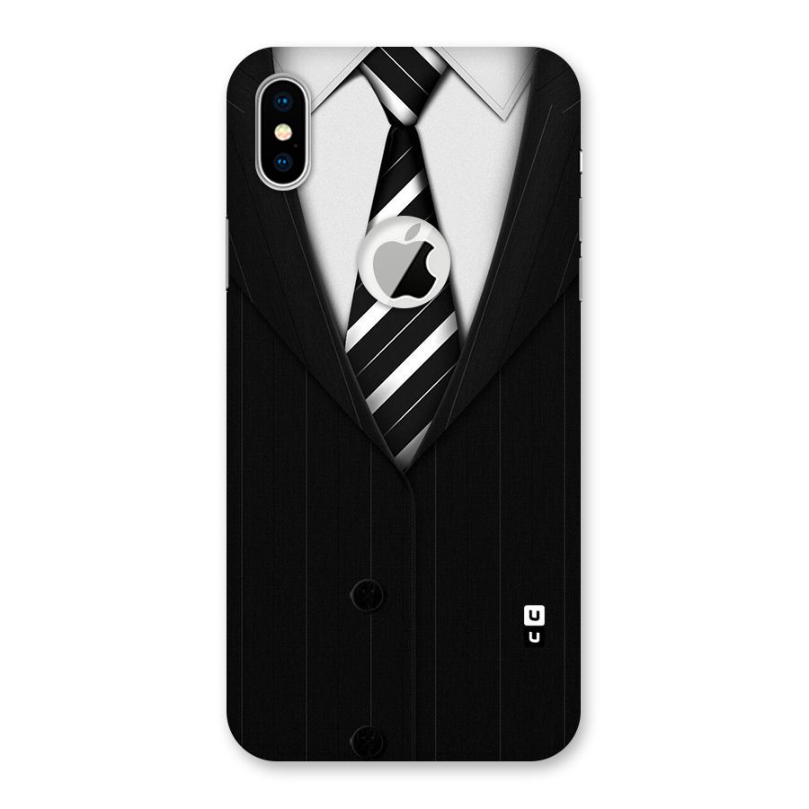 Classic Ready Suit Back Case for iPhone X Logo Cut