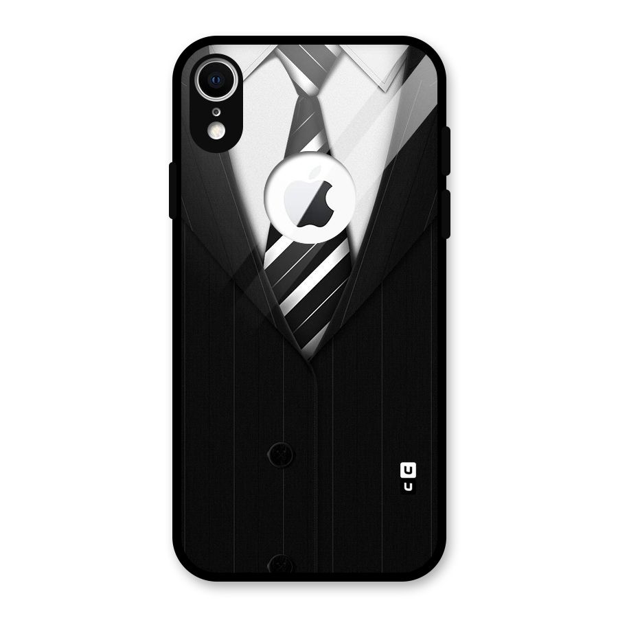 Classic Ready Suit Glass Back Case for iPhone XR Logo Cut