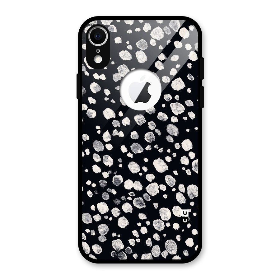 Classic Rocks Pattern Glass Back Case for iPhone XR Logo Cut