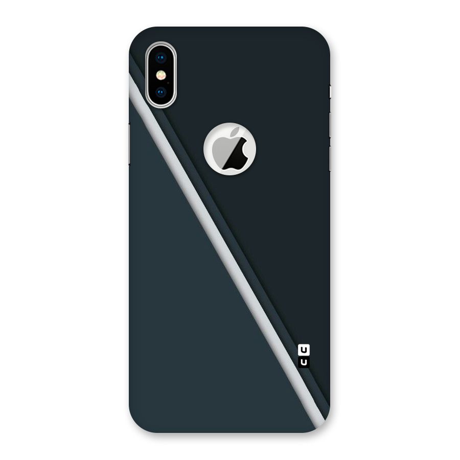 Classic Single Stripe Back Case for iPhone XS Logo Cut