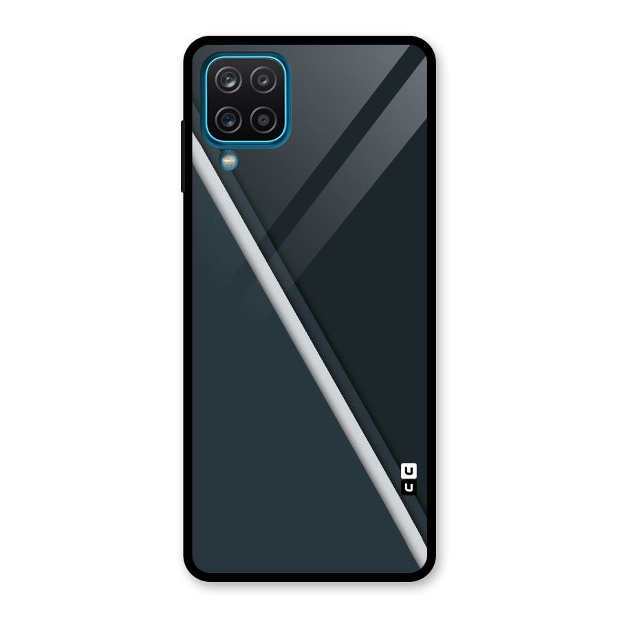 Classic Single Stripe Glass Back Case for Galaxy A12