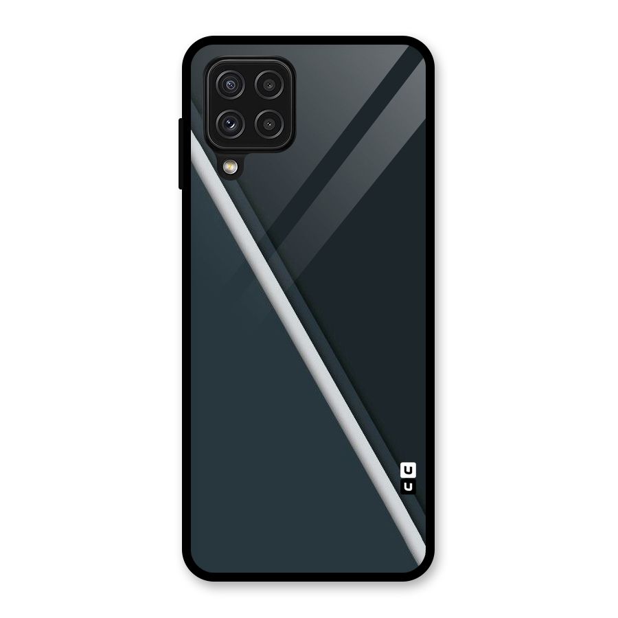 Classic Single Stripe Glass Back Case for Galaxy A22 4G