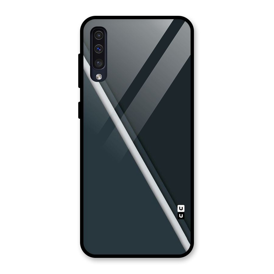Classic Single Stripe Glass Back Case for Galaxy A50