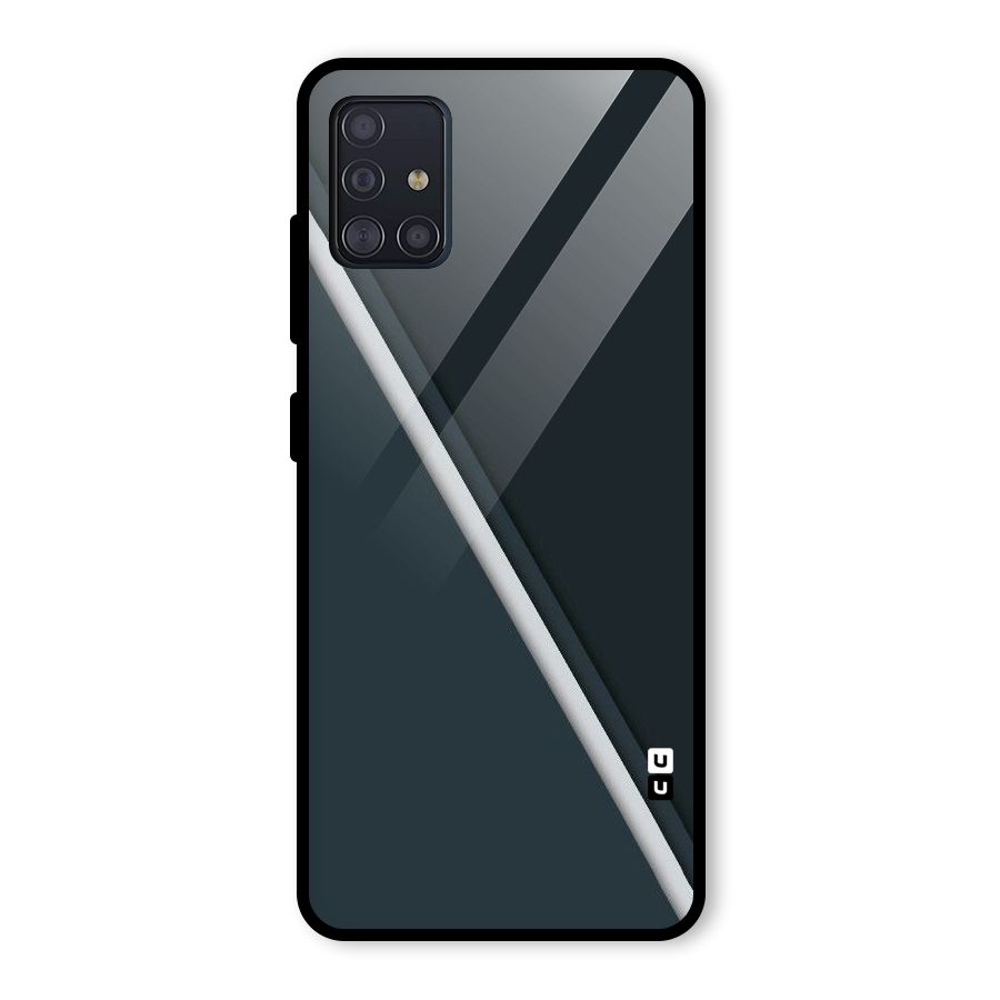 Classic Single Stripe Glass Back Case for Galaxy A51