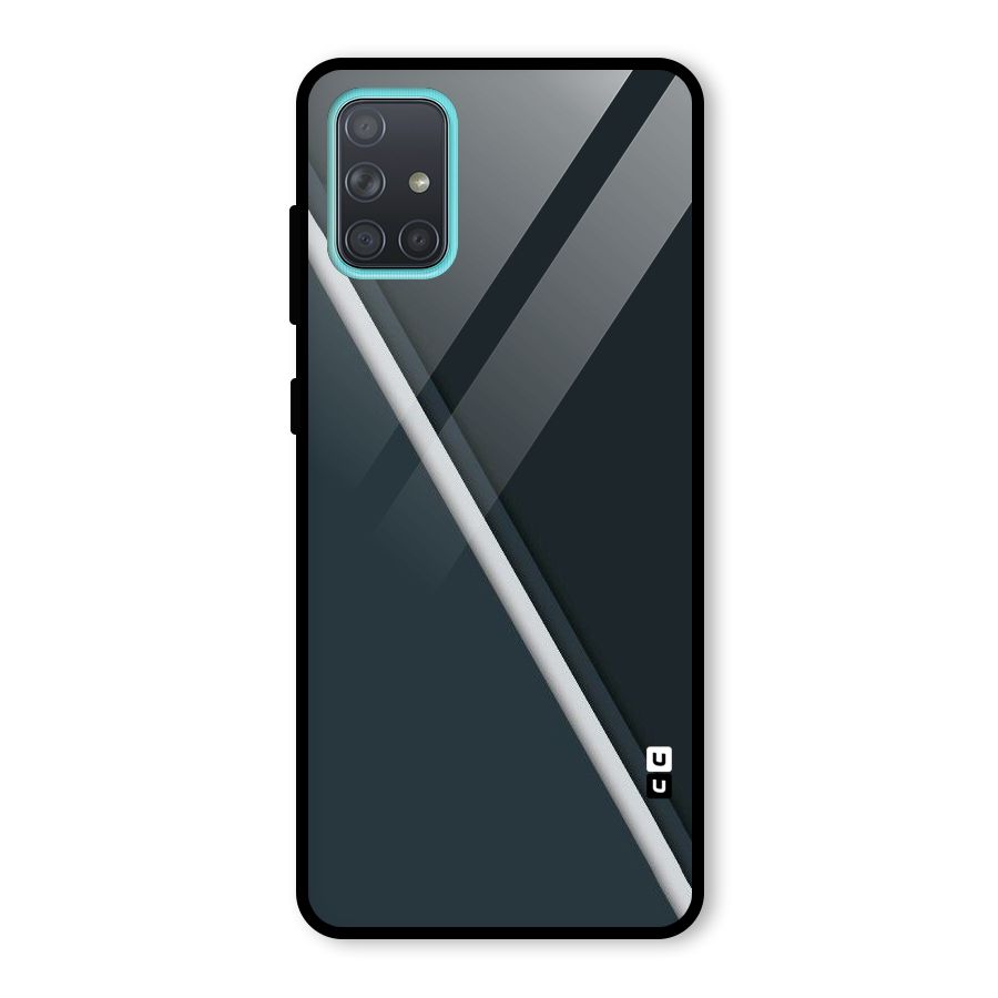 Classic Single Stripe Glass Back Case for Galaxy A71