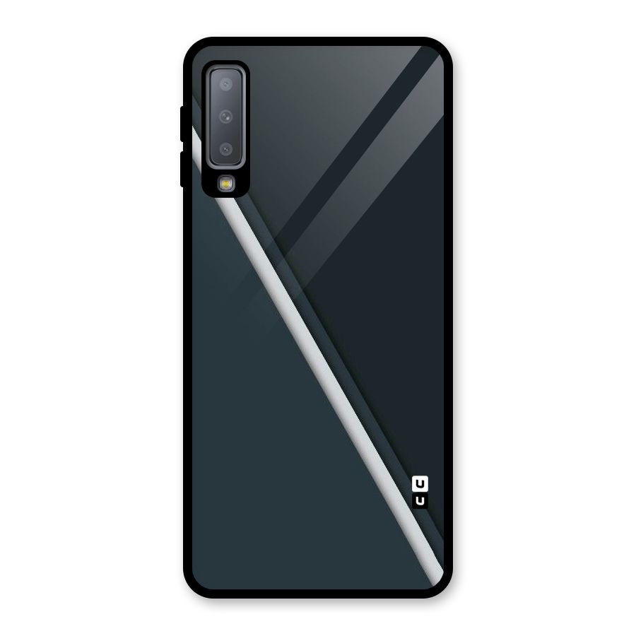 Classic Single Stripe Glass Back Case for Galaxy A7 (2018)