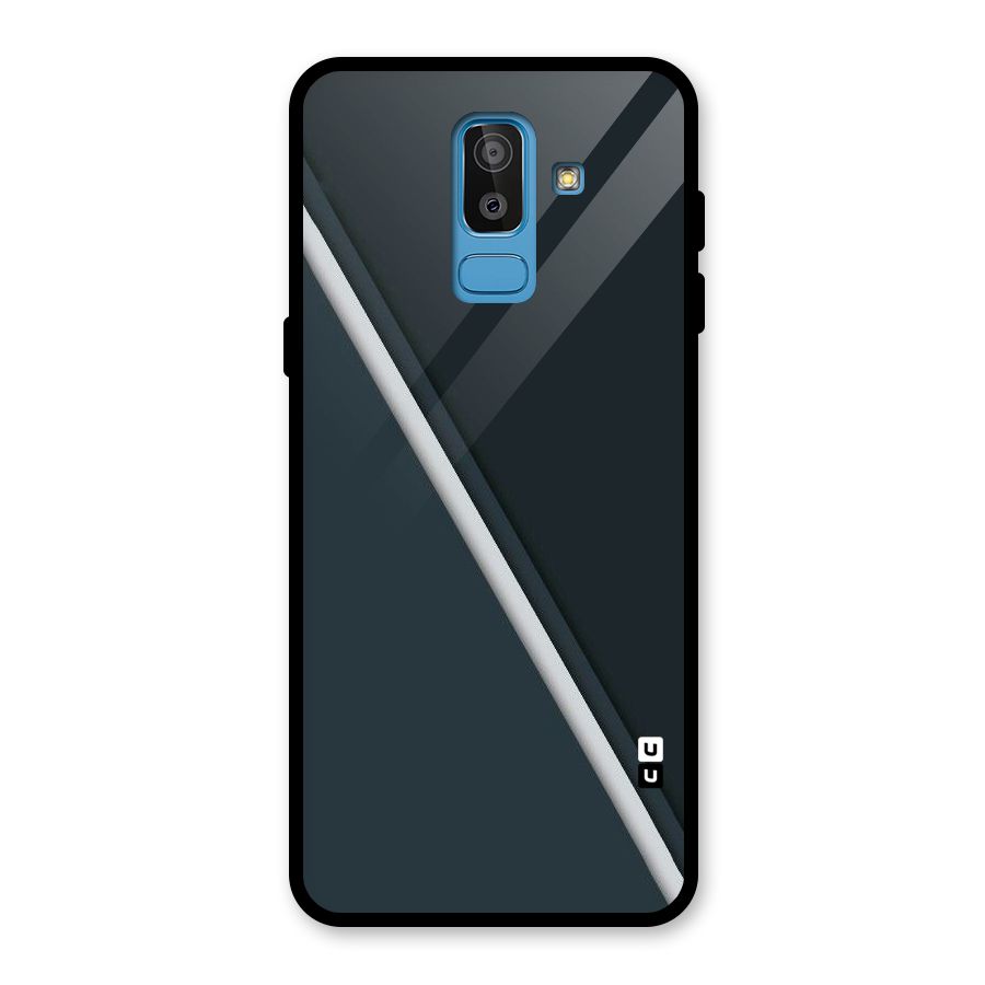 Classic Single Stripe Glass Back Case for Galaxy J8