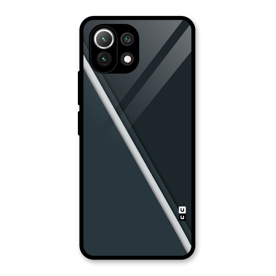 Classic Single Stripe Glass Back Case for Mi 11 Lite