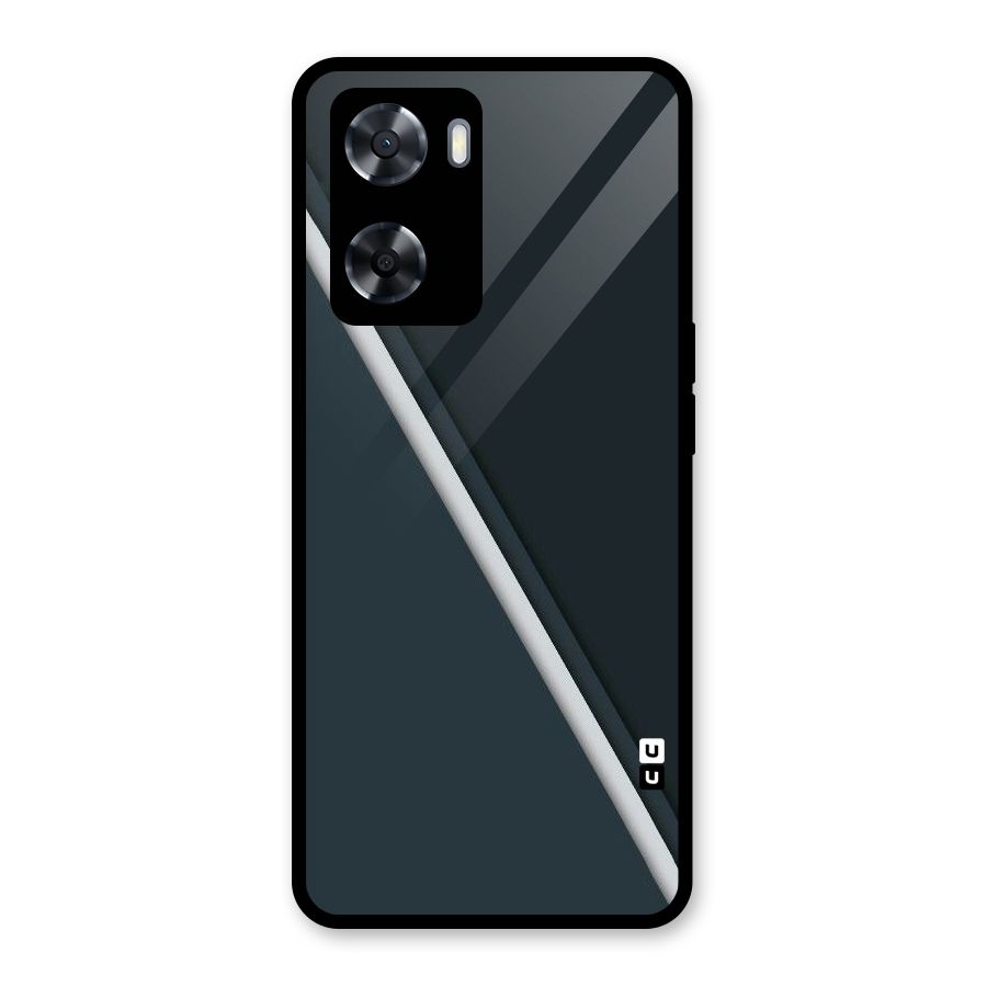 Classic Single Stripe Glass Back Case for Oppo A57 2022