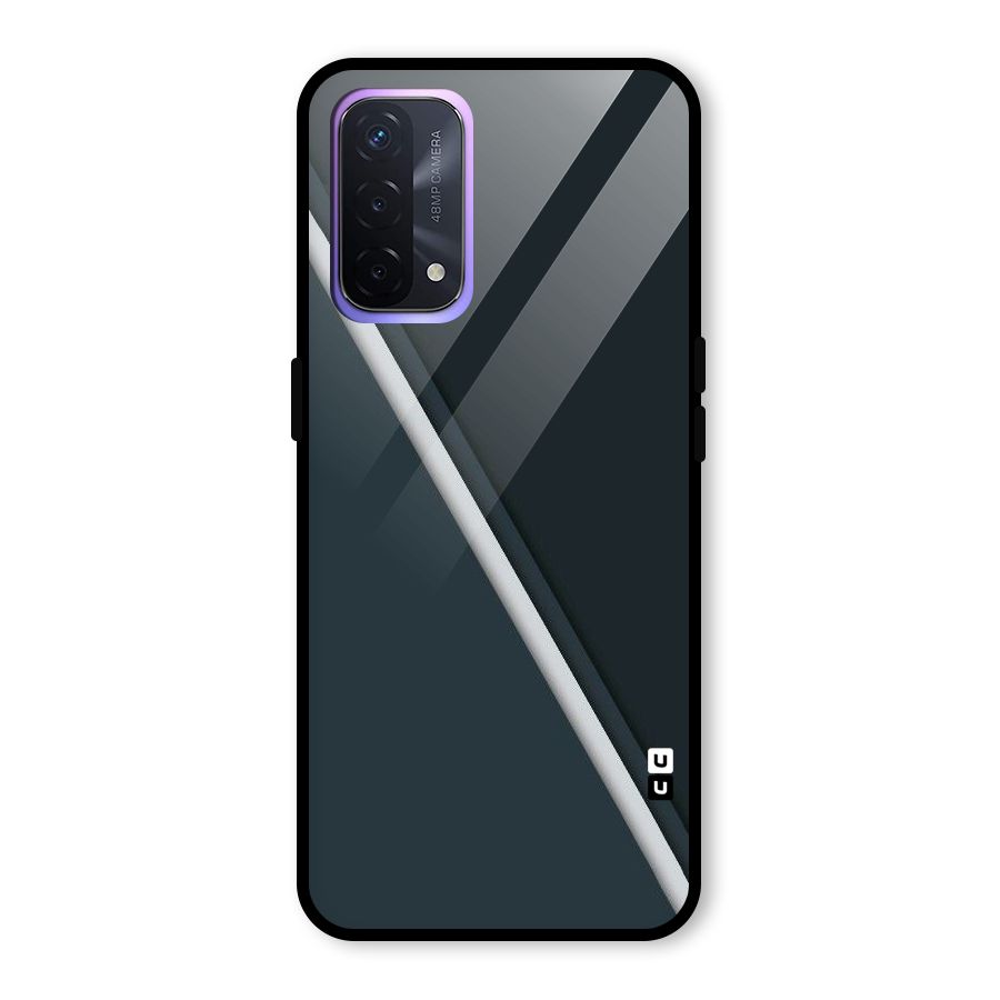 Classic Single Stripe Glass Back Case for Oppo A74 5G