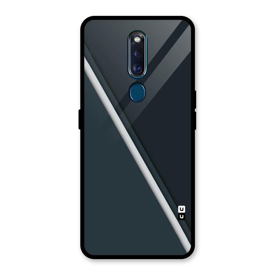 Classic Single Stripe Glass Back Case for Oppo F11 Pro