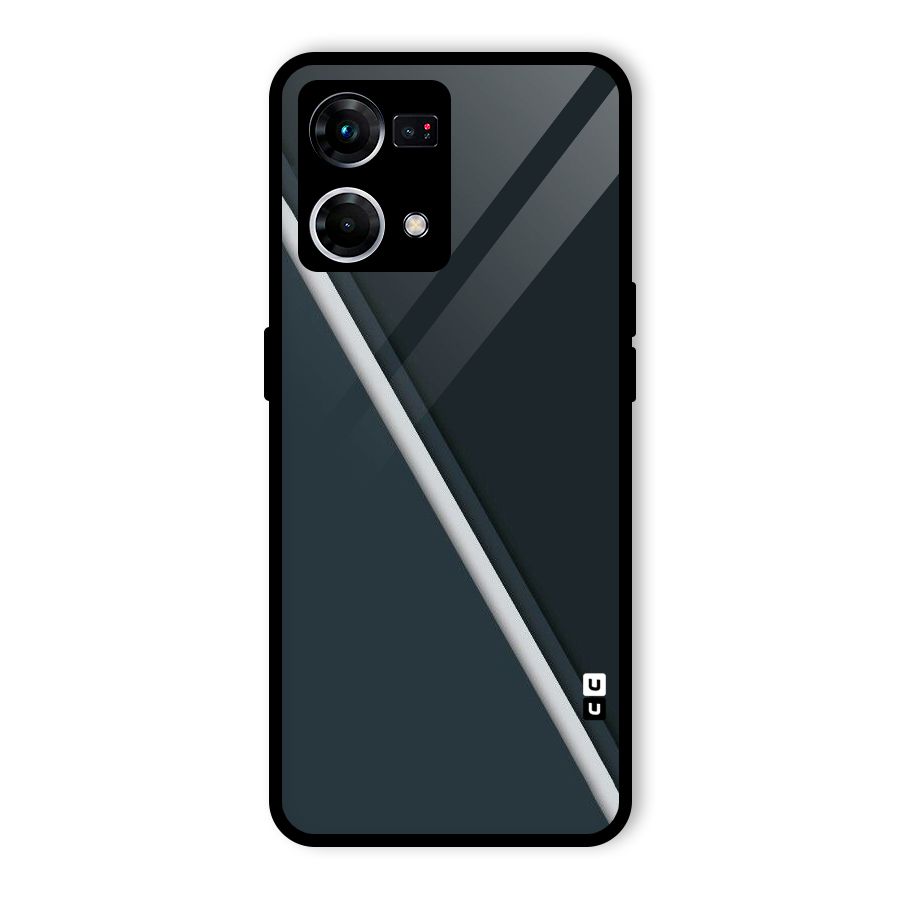 Classic Single Stripe Glass Back Case for Oppo F21 Pro 4G