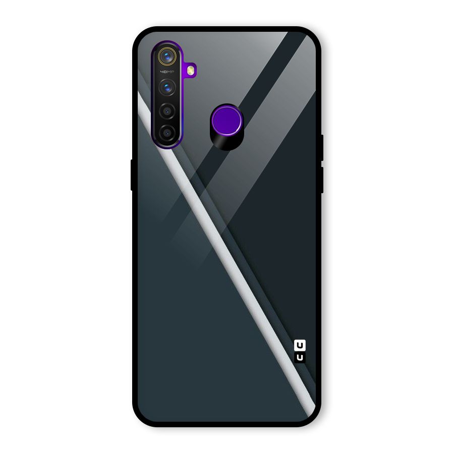 Classic Single Stripe Glass Back Case for Realme 5 Pro