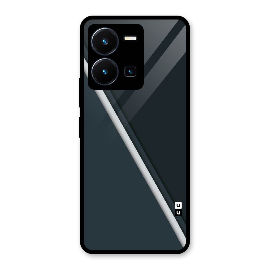 Classic Single Stripe Glass Back Case for Vivo Y35