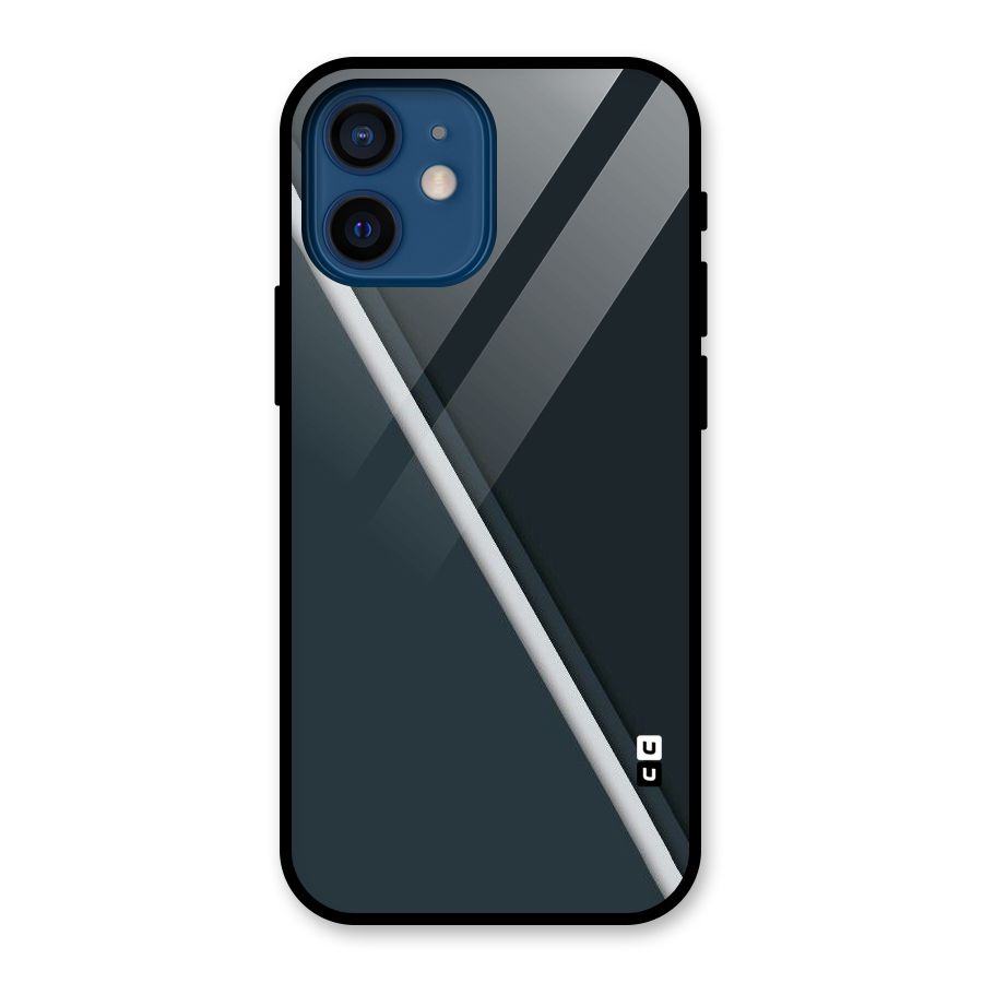 Classic Single Stripe Glass Back Case for iPhone 12 Mini