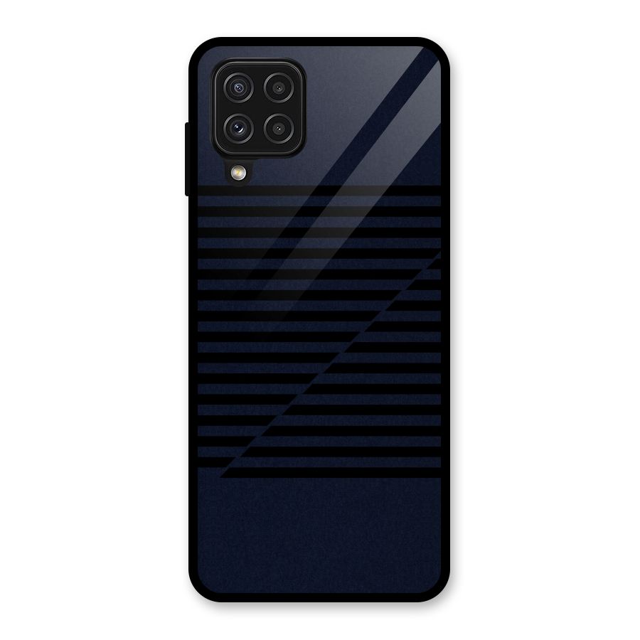 Classic Stripes Cut Glass Back Case for Galaxy A22 4G