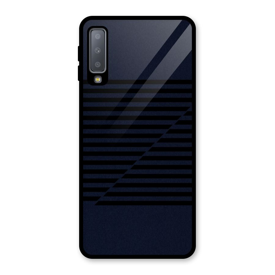 Classic Stripes Cut Glass Back Case for Galaxy A7 (2018)