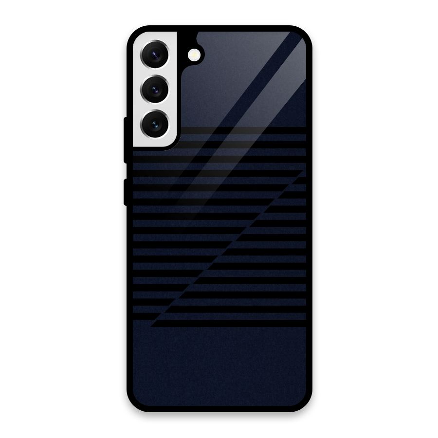Classic Stripes Cut Glass Back Case for Galaxy S22 Plus 5G