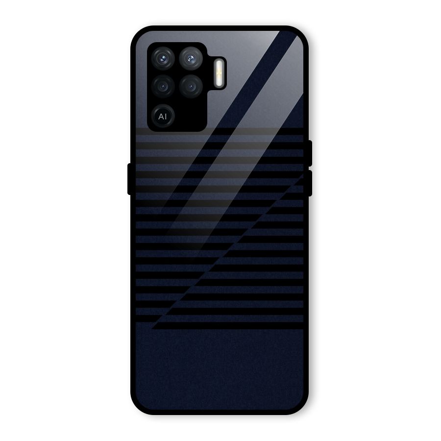 Classic Stripes Cut Glass Back Case for Oppo F19 Pro