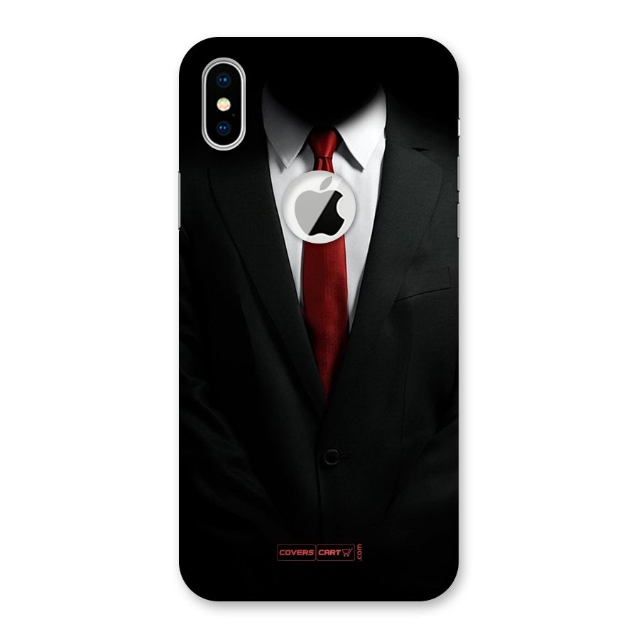 Classic Suit Back Case for iPhone X Logo Cut