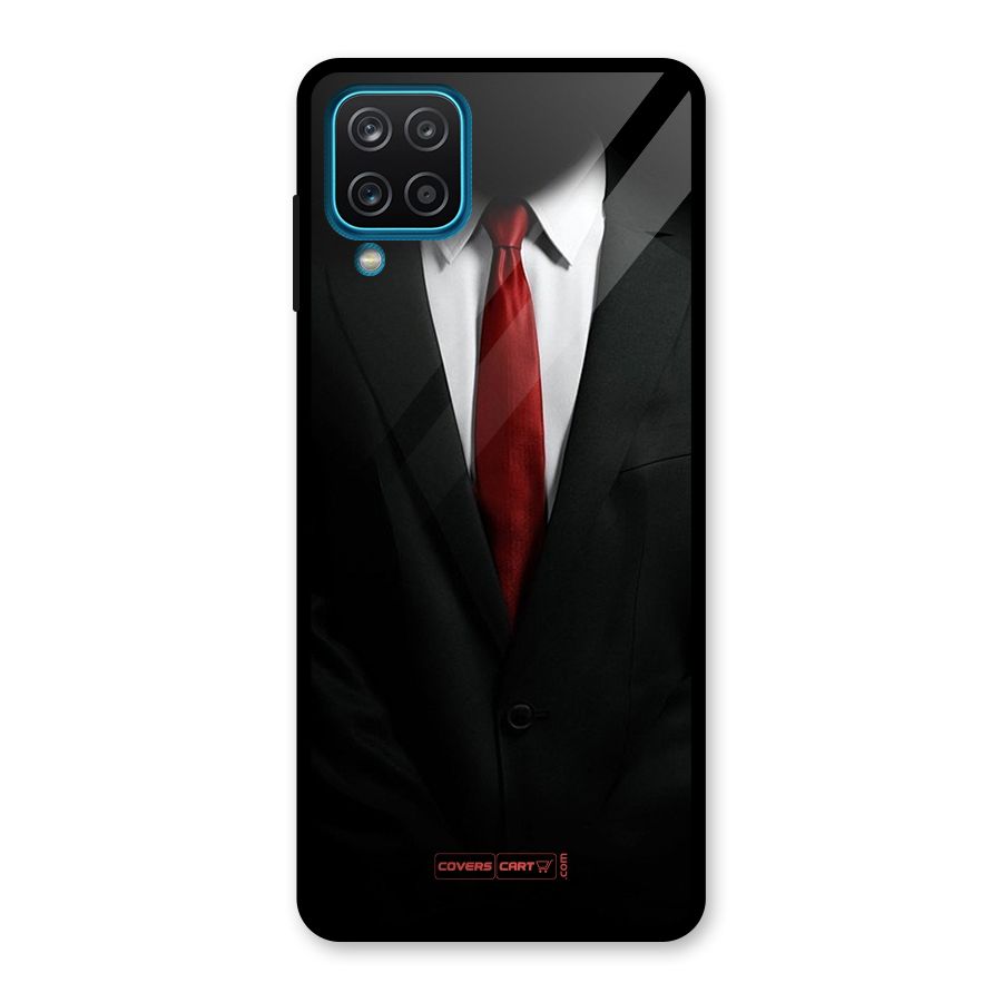 Classic Suit Glass Back Case for Galaxy A12