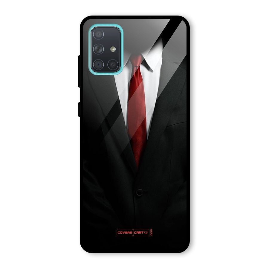 Classic Suit Glass Back Case for Galaxy A71
