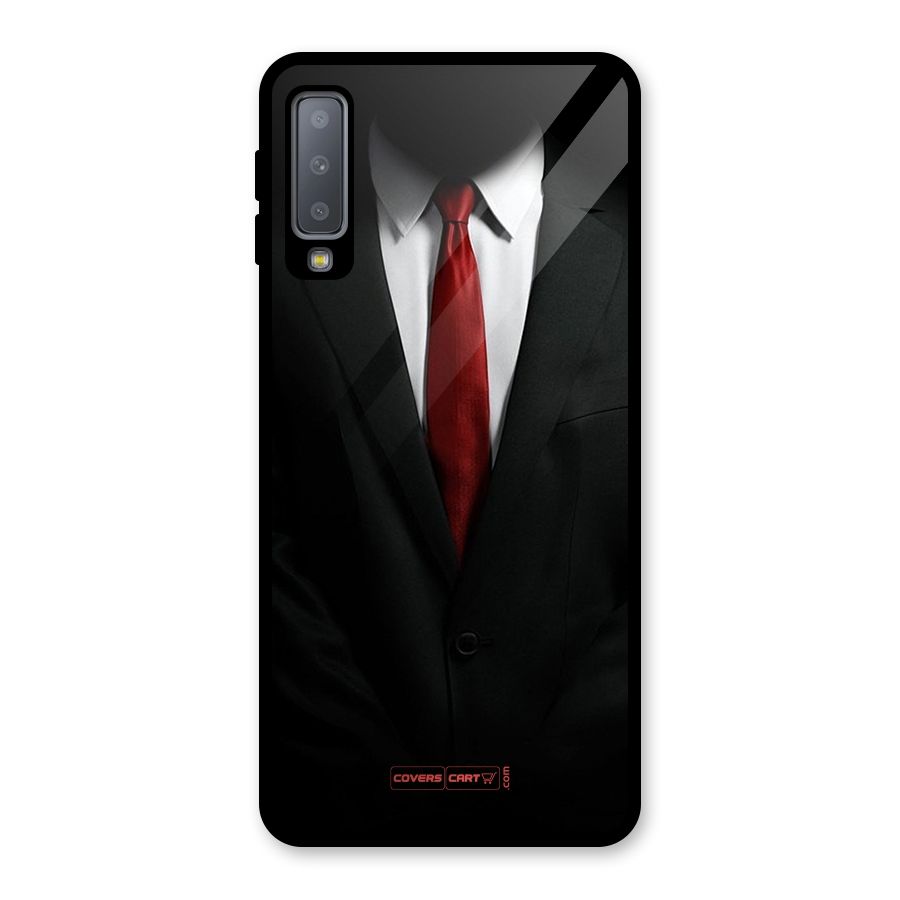 Classic Suit Glass Back Case for Galaxy A7 (2018)