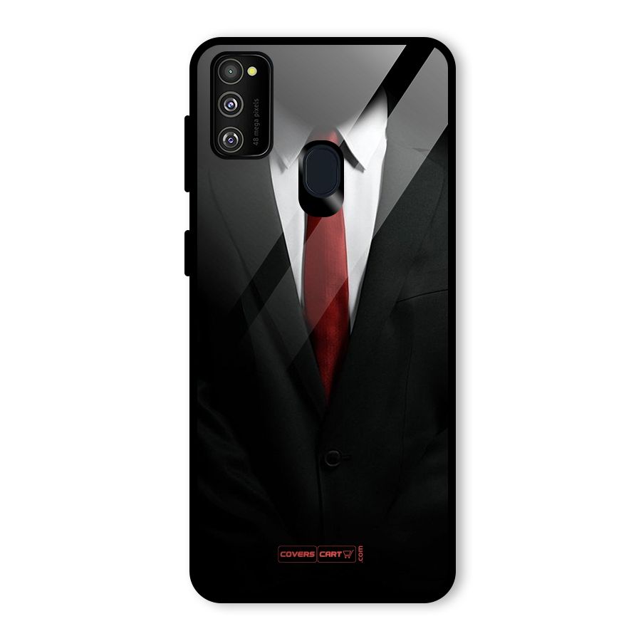 Classic Suit Glass Back Case for Galaxy M21