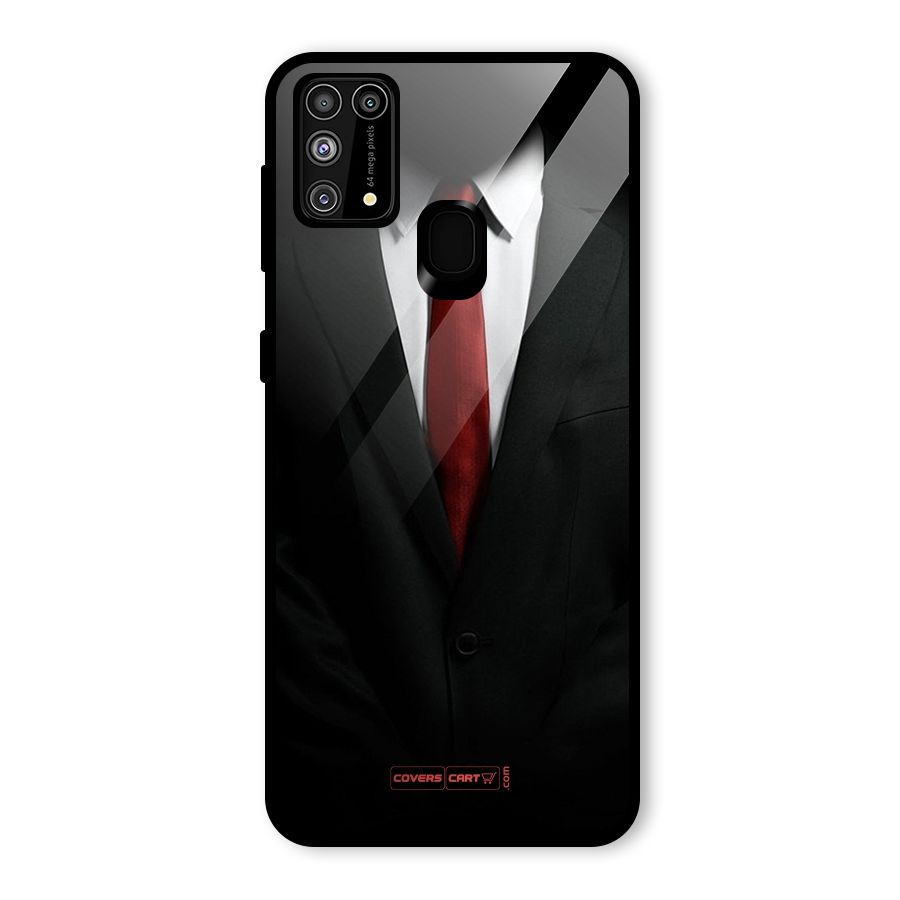 Classic Suit Glass Back Case for Galaxy M31
