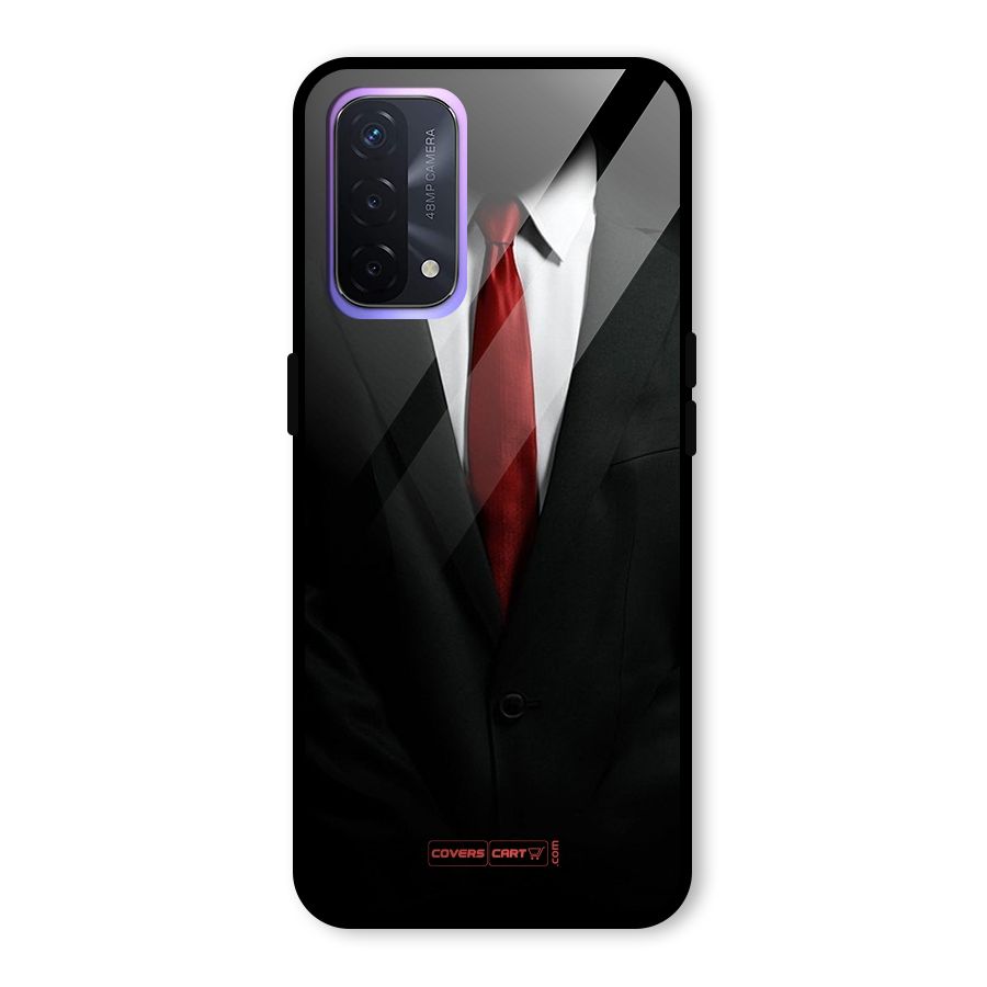 Classic Suit Glass Back Case for Oppo A74 5G