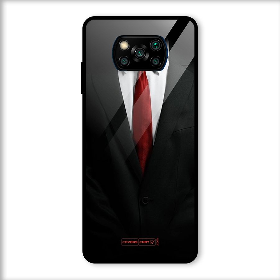 Classic Suit Glass Back Case for Poco X3