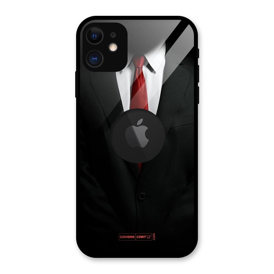 Classic Suit Glass Back Case for iPhone 11 Logo Cut