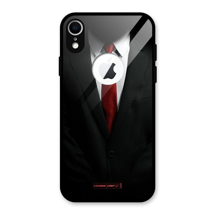 Classic Suit Glass Back Case for iPhone XR Logo Cut