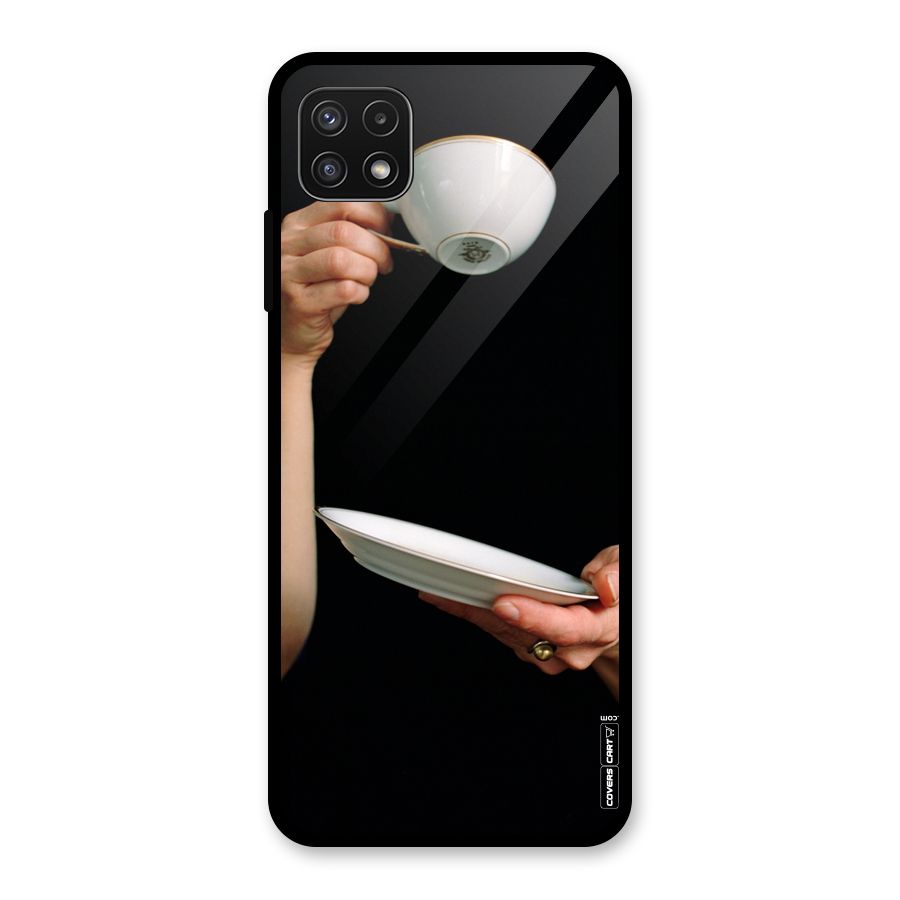 Classic Tea Cup Glass Back Case for Galaxy A22 5G
