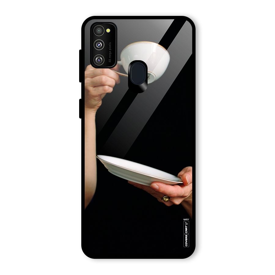 Classic Tea Cup Glass Back Case for Galaxy M30s