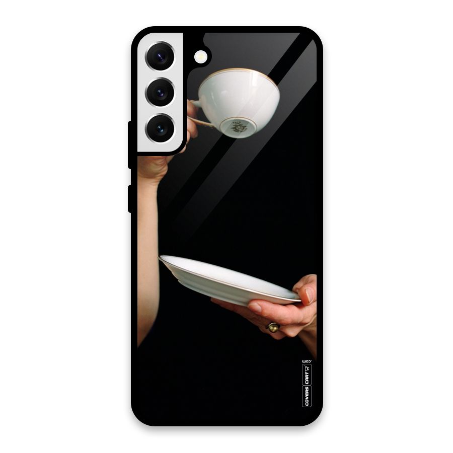 Classic Tea Cup Glass Back Case for Galaxy S22 Plus 5G
