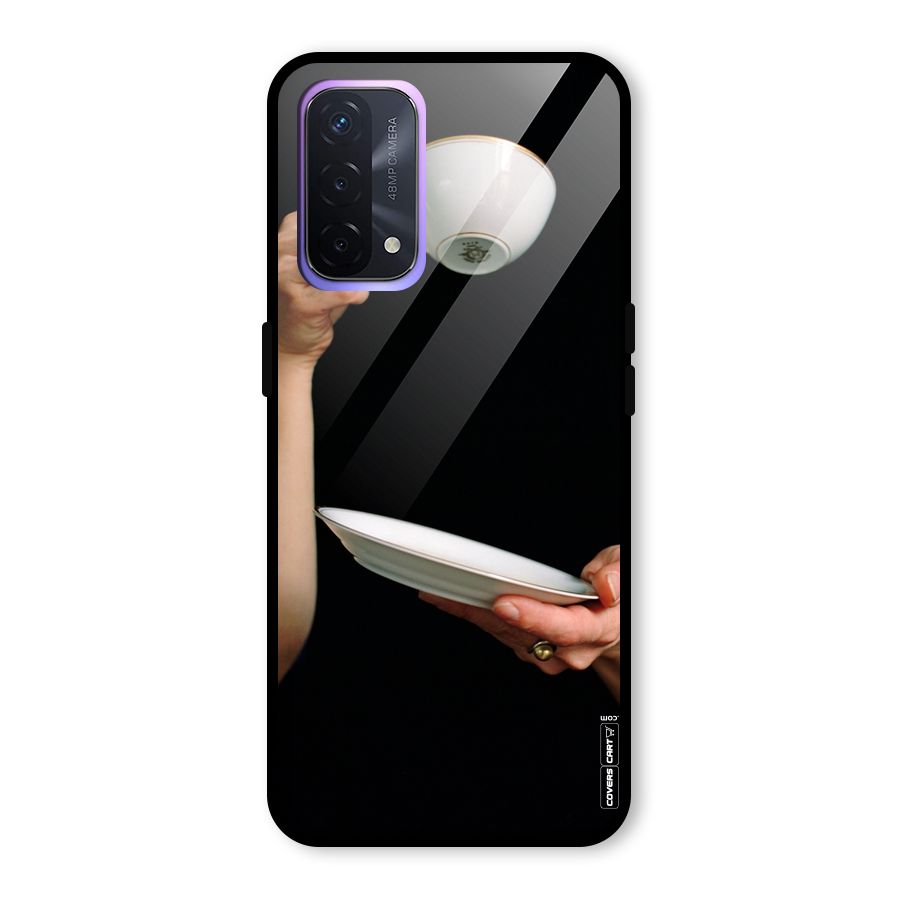 Classic Tea Cup Glass Back Case for Oppo A74 5G