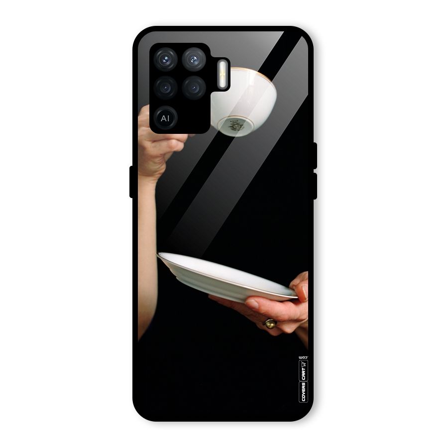Classic Tea Cup Glass Back Case for Oppo F19 Pro