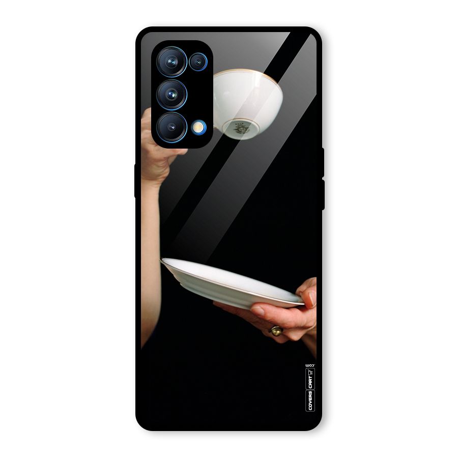 Classic Tea Cup Glass Back Case for Oppo Reno5 Pro 5G