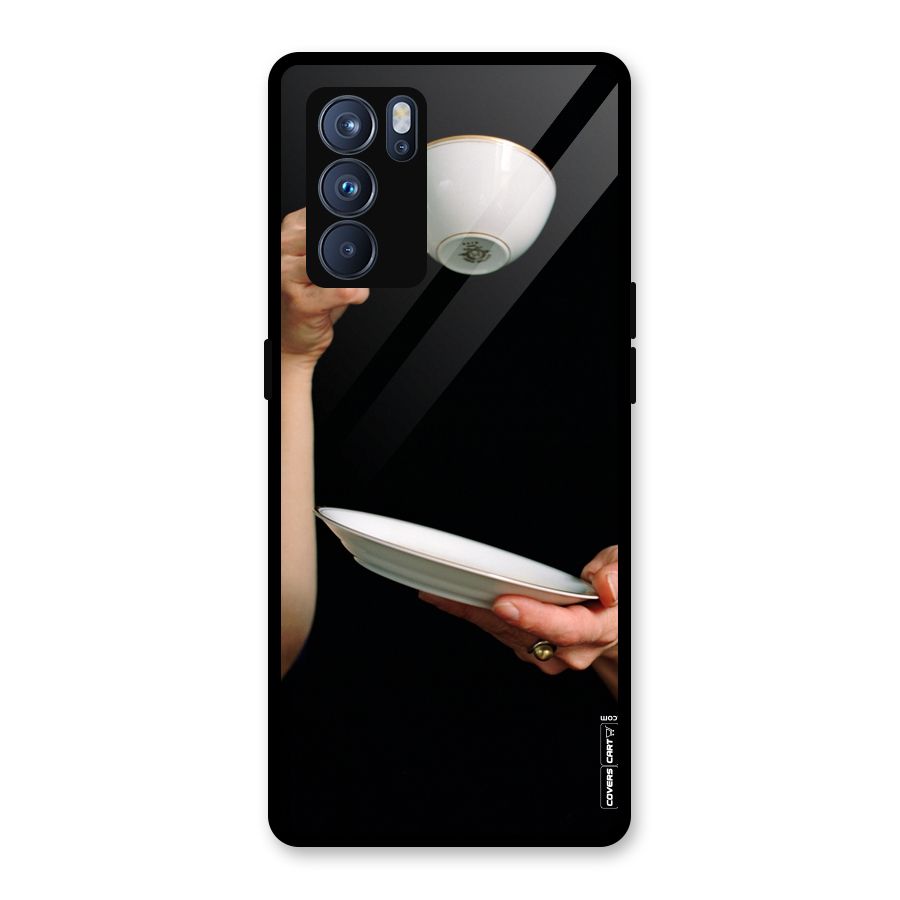 Classic Tea Cup Glass Back Case for Oppo Reno6 Pro 5G