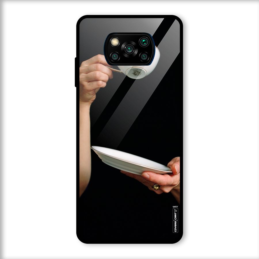 Classic Tea Cup Glass Back Case for Poco X3