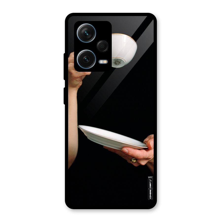 Classic Tea Cup Glass Back Case for Redmi Note 12 Pro Plus 5G