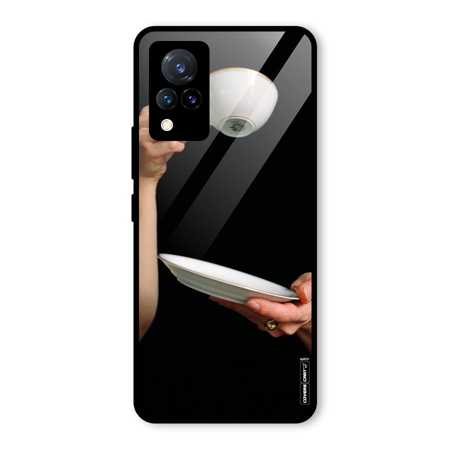 Classic Tea Cup Glass Back Case for Vivo V21 5G