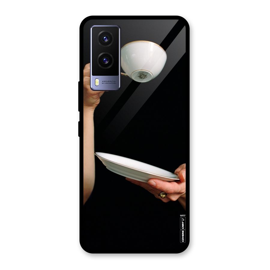 Classic Tea Cup Glass Back Case for Vivo V21e 5G