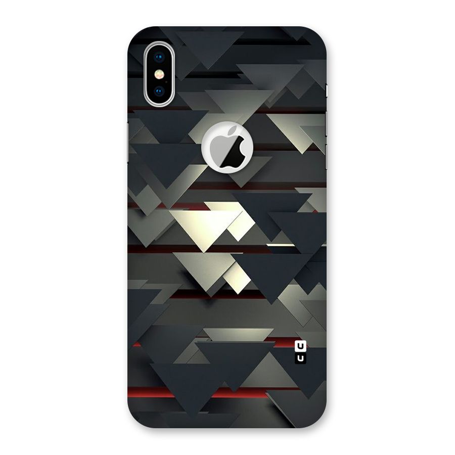 Classic Triangles Design Back Case for iPhone XS Logo Cut