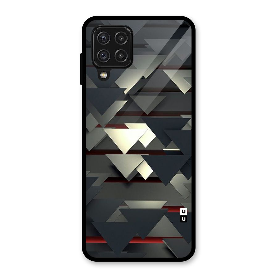 Classic Triangles Design Glass Back Case for Galaxy A22 4G